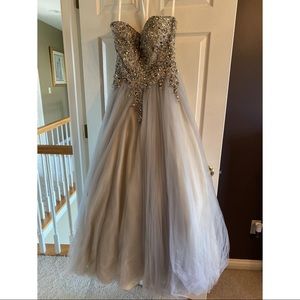 Grey ballgown